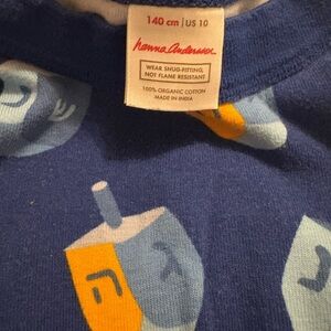 Hanna Andersson Hannukah pajama set with Dreidel Design